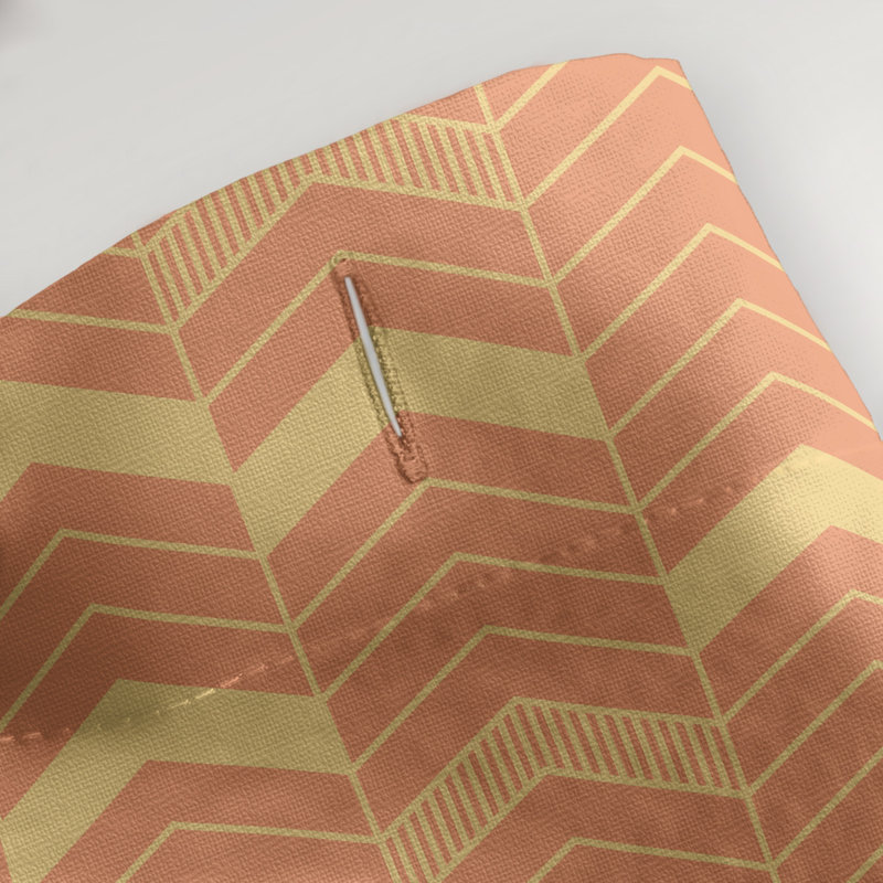 Rideau de douche simple à chevrons, Orange / Jaune