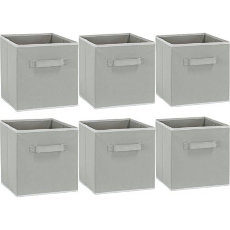 Foldable Cube Storage Bin, Gray - 6 Pack, Gray