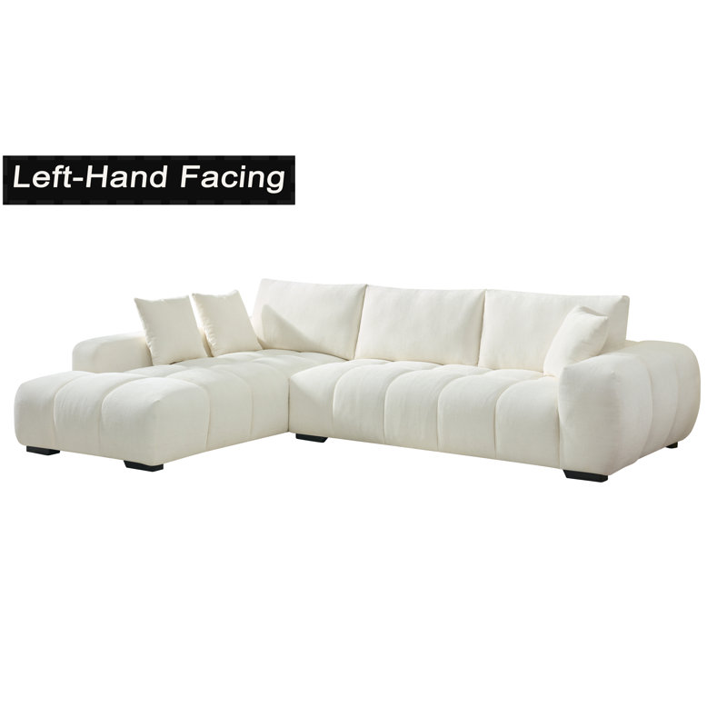Swapan Modern Chenille Couch Sofa Sectional with Deep Tufted Seat