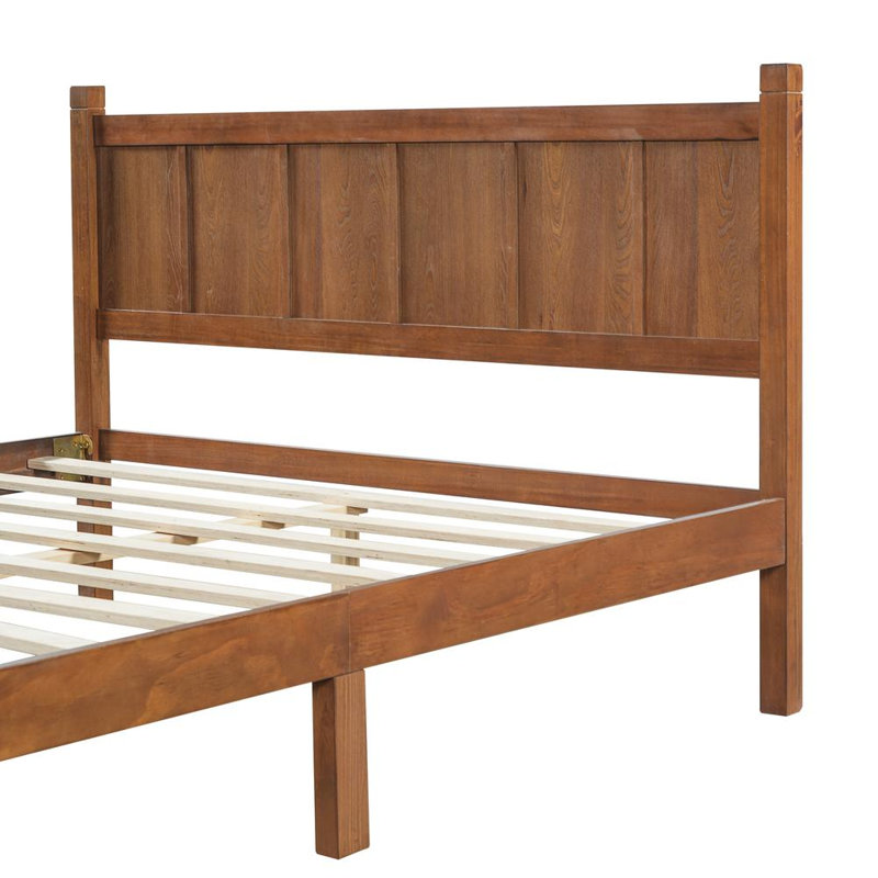 Grand lit plateforme moderne, Noyer