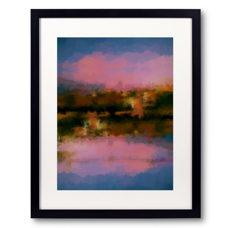 Abstract Landscape 8 Print by Angel Estevez, Black Framed Paper, 21.2" H x 17.2" W