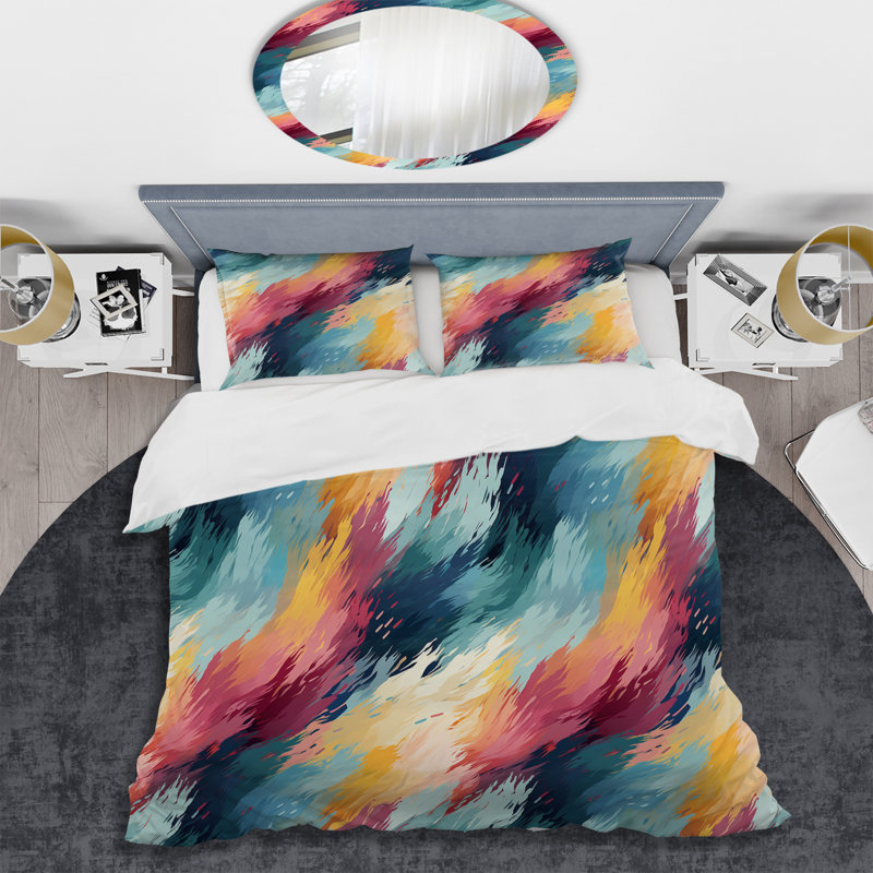 Literie à motif chevron Contemporary Artistry, Housse de couette pour très grand lit et 2 très