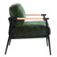 Fauteuil avec coussins moelleux, structure en métal stable et bois naturel pour une utilisation à domicile de 26,85 po, salon, chambre à coucher, bureau