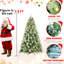 Arbre de Noël 72 pouces 72 pouces avec 300 lumières douces et chaudes, 988 branches, 66 branches de pin, une structure à charnières à installation rapide et un support solide 6 lumières DEL préinstallées