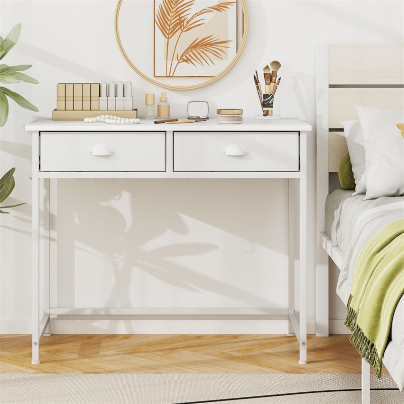 Metal Base Computer Desk, White