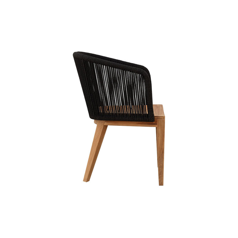 Westlake Outdoor Teak Dining Armchair, Black