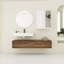Meuble-lavabo moderne avec lavabo en résine, 3 tiroirs, 2 compartiments latéraux, lavabo de rangement en ébène brun, armoires, couleur