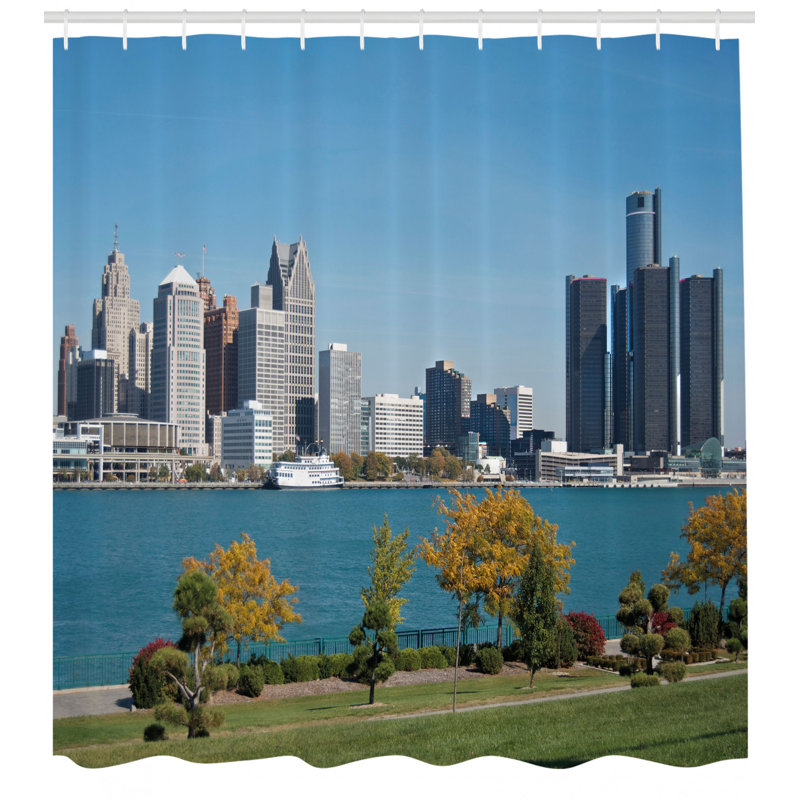 Shower Curtain with Hooks Included, 84" H x 69" W