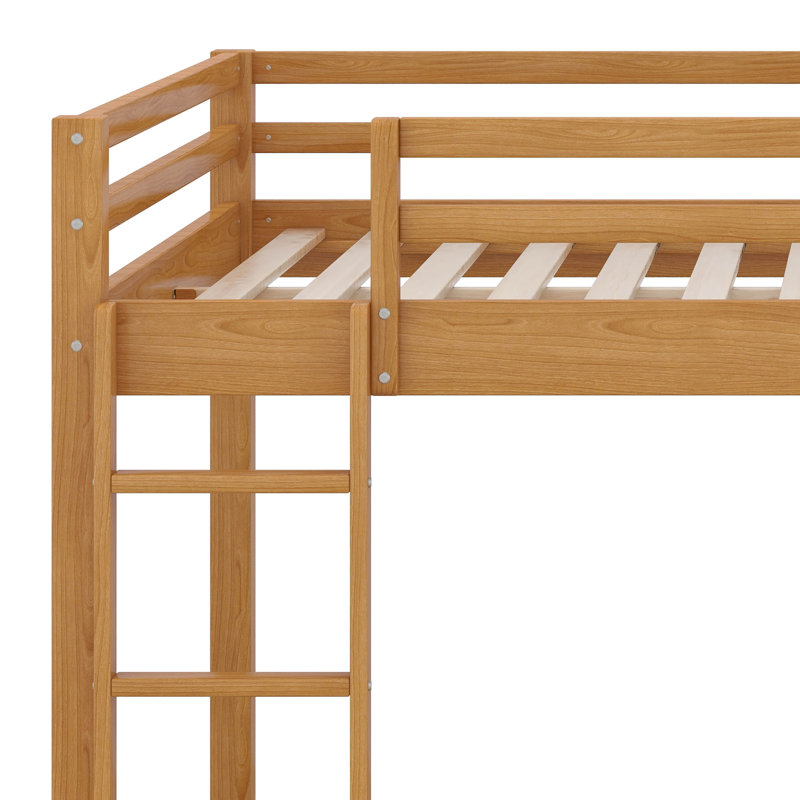 Lit superposé en bois avec échelle et lit gigogne, lit superposé en bois massif rustique pour enfants, adolescents, adultes