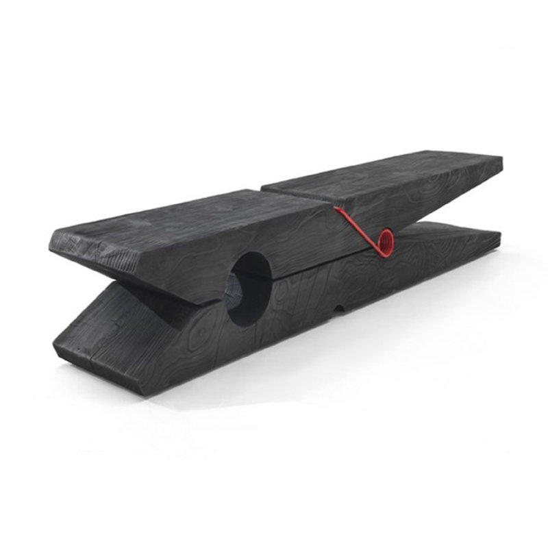 Banc en bois massif Benches Sofia , Noir, H 15,75 po x l 47 po x P 12 po