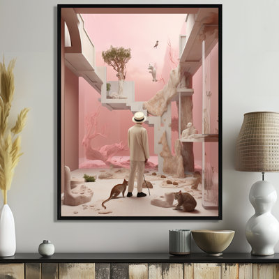 «Artist Portrait White Hat and Cats - Man», art mural