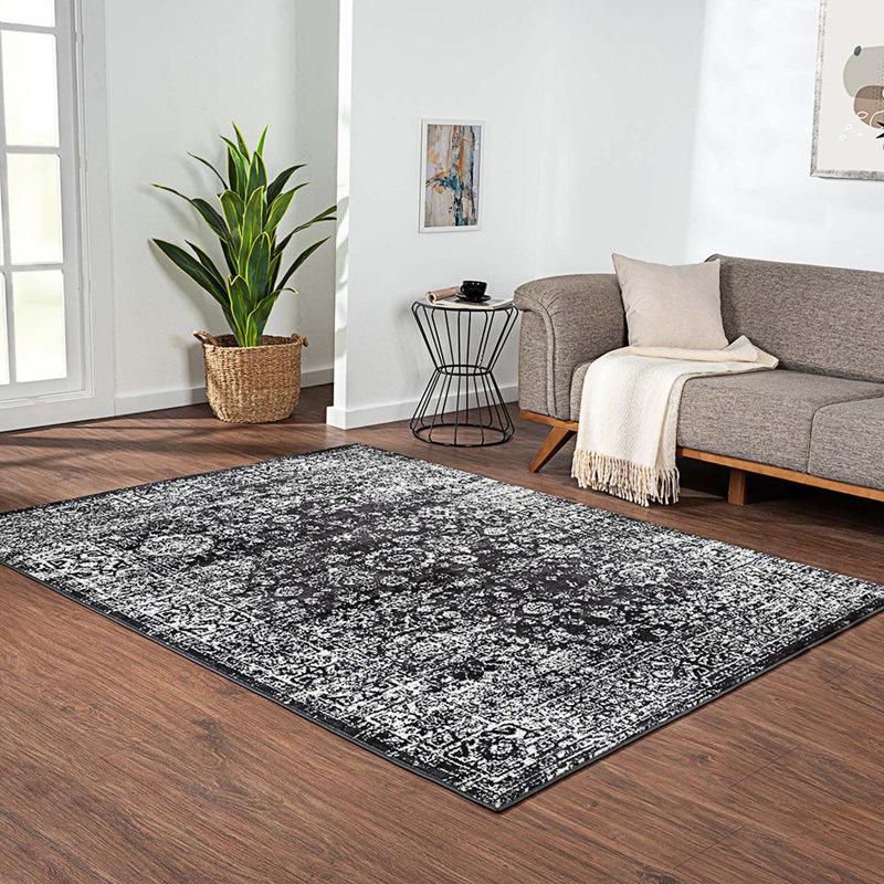 Tapis persan tissé délavé rétro, tapis distinctif, Rectangulaire 8 pi x 10 pi