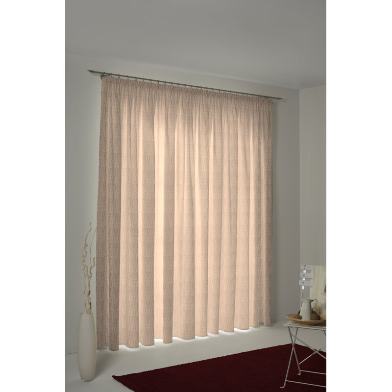 Wybron Little Parrot Slot Top Opaque Curtain, 145 W x 245 D cm, Tan/Light Brown