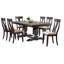 Ensemble de salle à manger 7 pièces à rallonge rectangulaire en bois massif gris avec abattant 18 "-803625319-803625321-803625318
