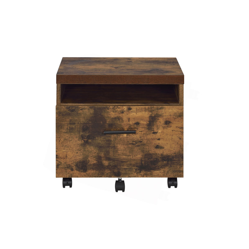 Bob Weathered Oak & Black Finish File Cabinet