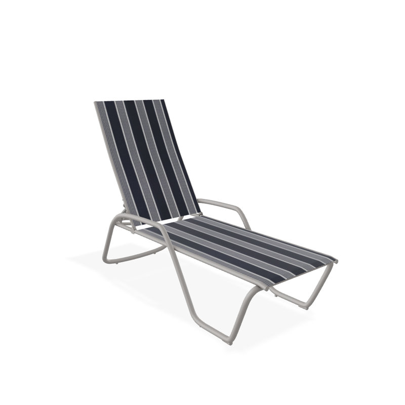 Chaise longue inclinable Gardenella, Gris chaleureux texturé, Nuit