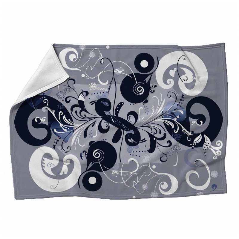Jeté en peluche floral tendance, Jeté