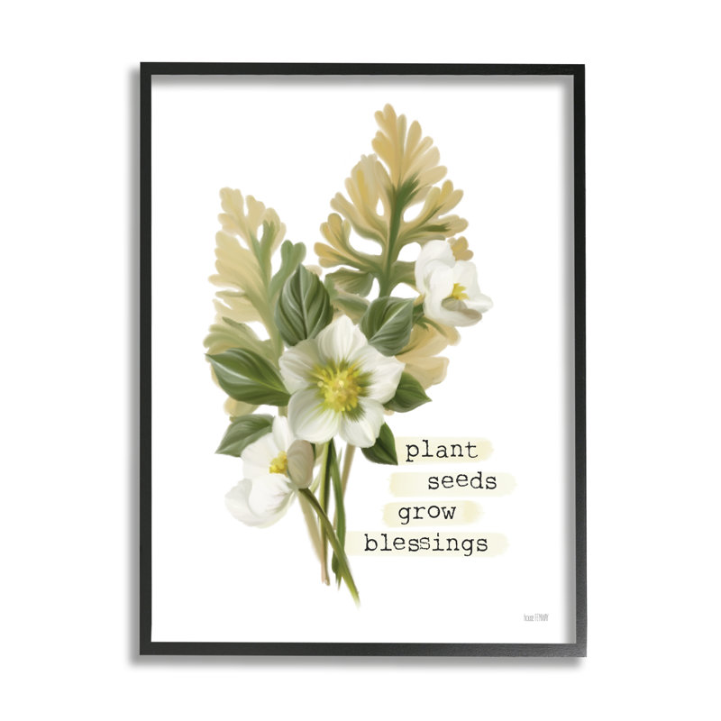 «Plant Seeds Grow Blessings Inspirational Spring Garden» par House Fenway - impression, H 20 po x l 16 po x P 1,5 po