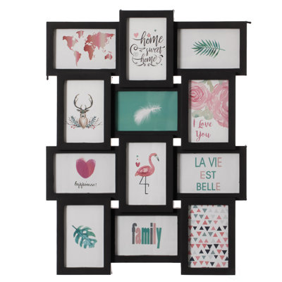 Porte-photo mural décoratif pour 12 photos 4 x 6 pouces