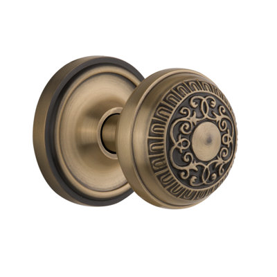 Bouton de porte de mortaise intérieure avec rosette classique à oeuf & dart