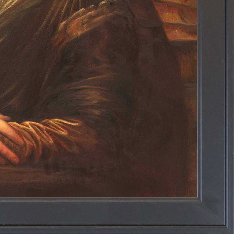 «Mona Lisa» par Leonardo Da Vinci, reproduction d'art sur toile tendue, H 24 po x l 28 po x P 2 po, Cadre noir