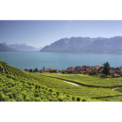 View Over Lake Geneva by Bsmurray - Wrapped Canvas Print