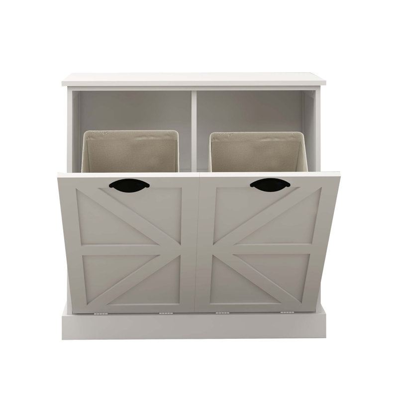 Two-Compartment Tilt-Out Laundry Sorter Cabinet