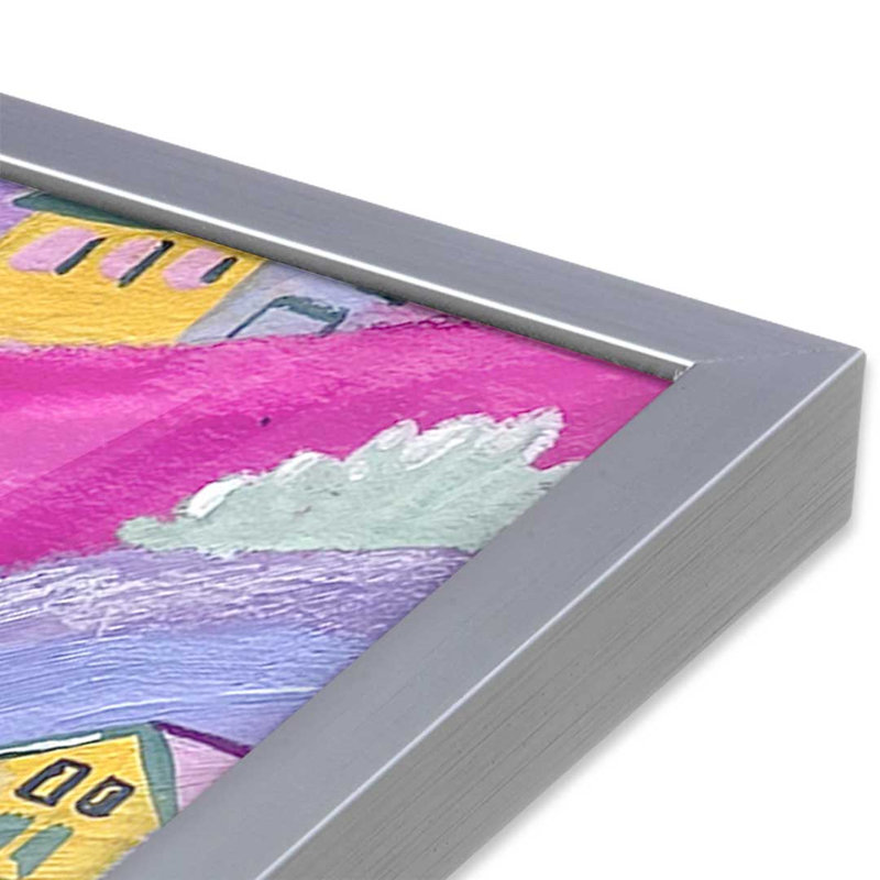 «Water Rainbow Landscape» par Garima Dhawan, reproduction d'art sur toile, H 32 po x l 24 po, Argent argent