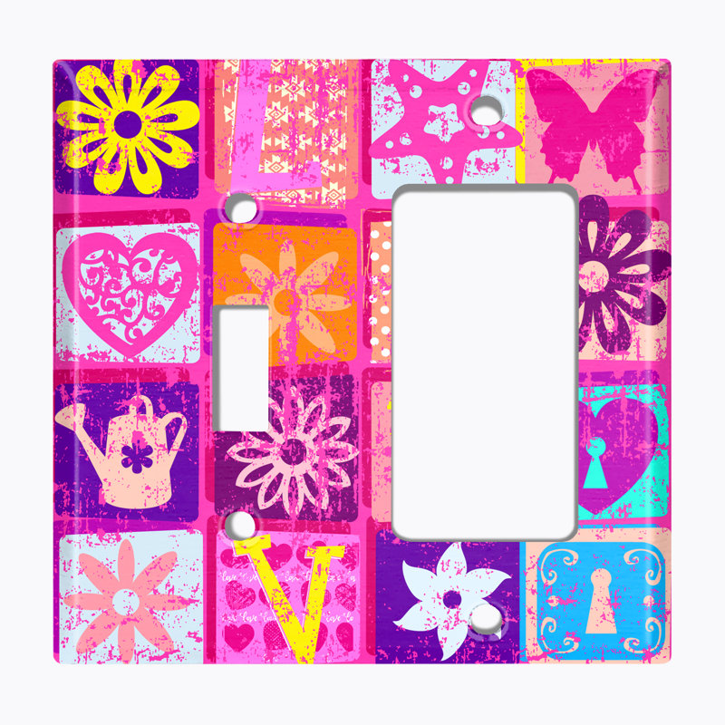 Patterned 2 - Gang Combination Plate Standard Combination Wall Plate