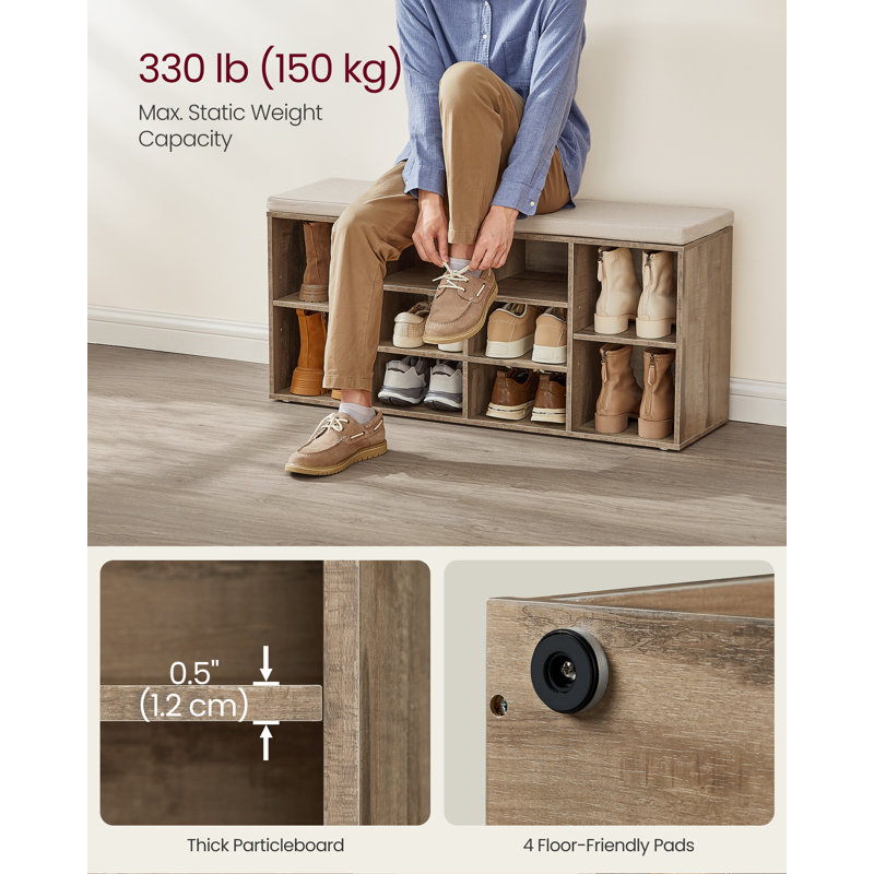 10 Pair Shoe Storage Bench