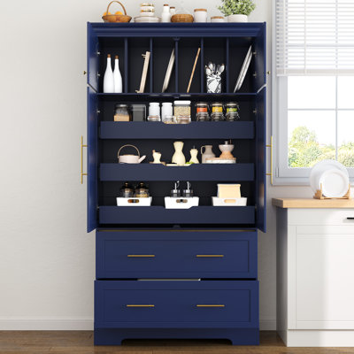 Kitchen Pantry With 2 Cabinets And Drawers