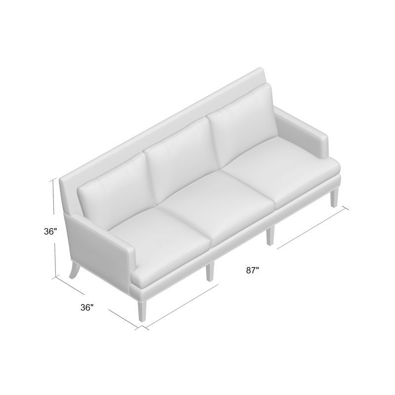 Canapé Audrey, Gris anthracite Baldwin, H 36 po x l 87 po x P 36 po
