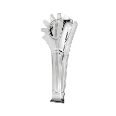 Restaurantware Pasta Tongs - 1 Count - Met Lux 8.27" x 3.78" Stainless Steel Spaghetti Tongs, Dual-End Design, Mirror-Polished, Dishwasher Safe - Ideal For Pasta Serving and Buffets
