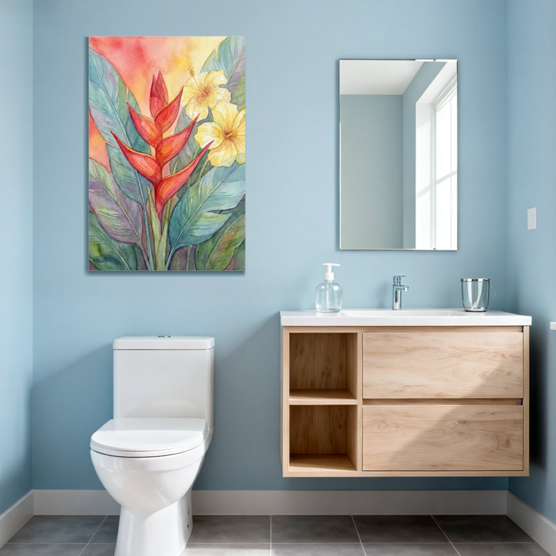 Plantes et fleurs Fleurs tropicales aux couleurs vives et aux feuilles, H 18 po x l 12 po