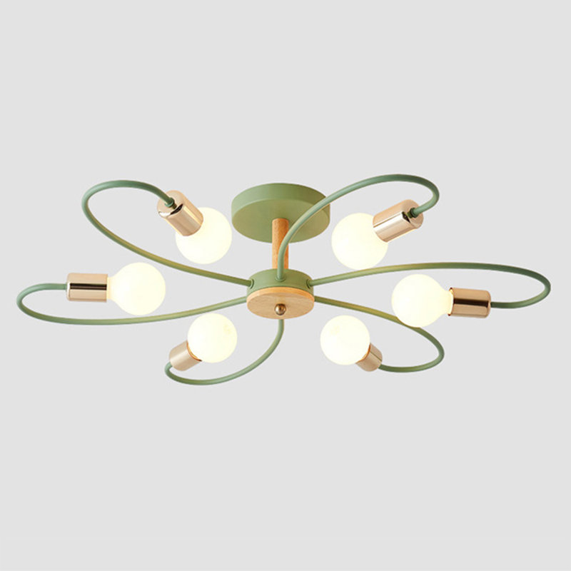 Plafonnier semi-encastré 6 lumières 31 po