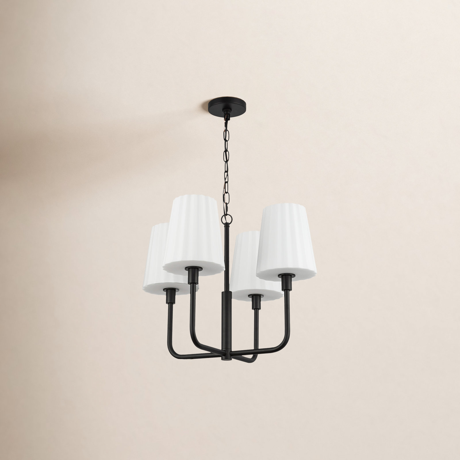 Tindra 4 - Light Metal Dimmable Chandelier, Matte Black