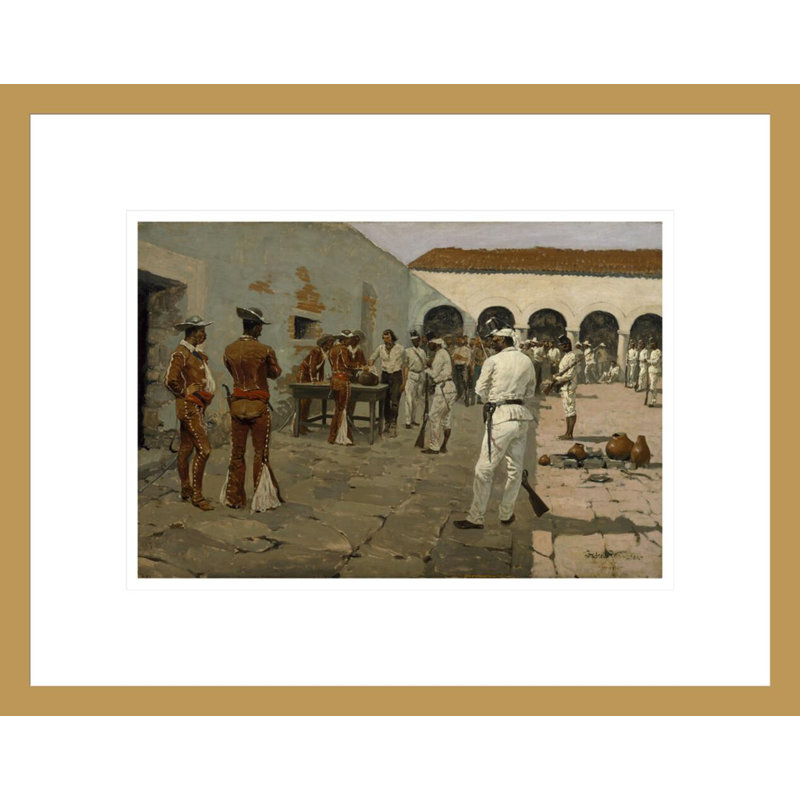 «The Mier Expedition: The Dessin of the Black Bean» par Frederic Remington, impression giclée encadrée