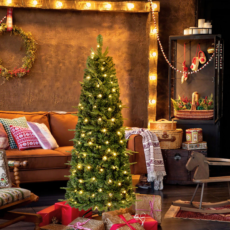 Arbre de Noël escamotable 5 pi, arbre de Noël pliable, vert, 5'