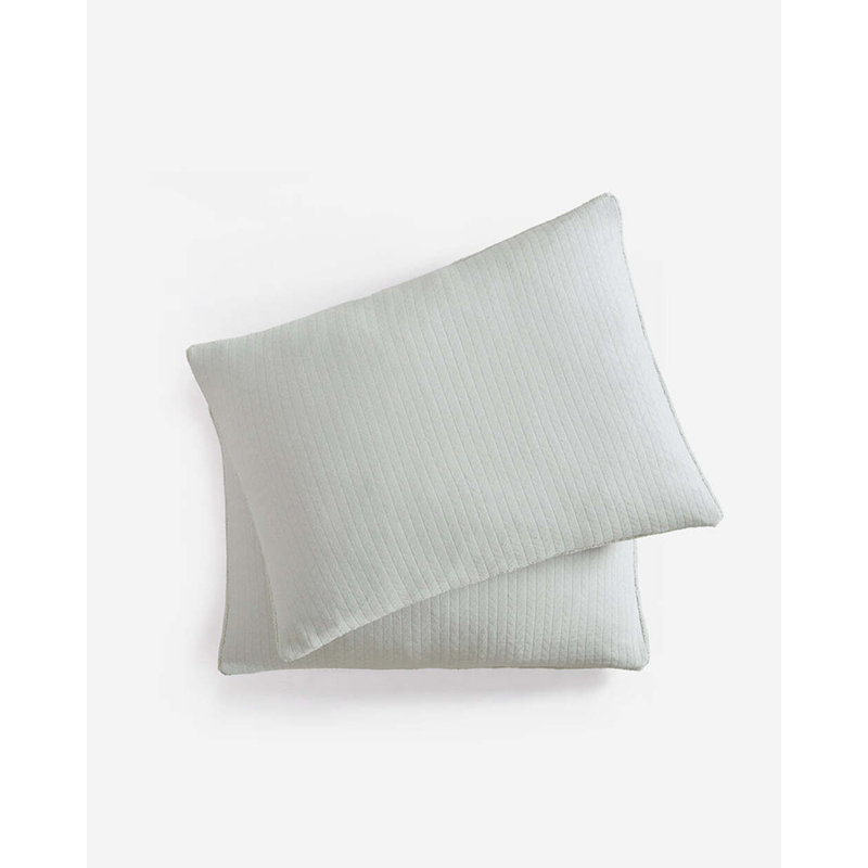 Herringbone Snug Sham Set, King, Cloud Gray