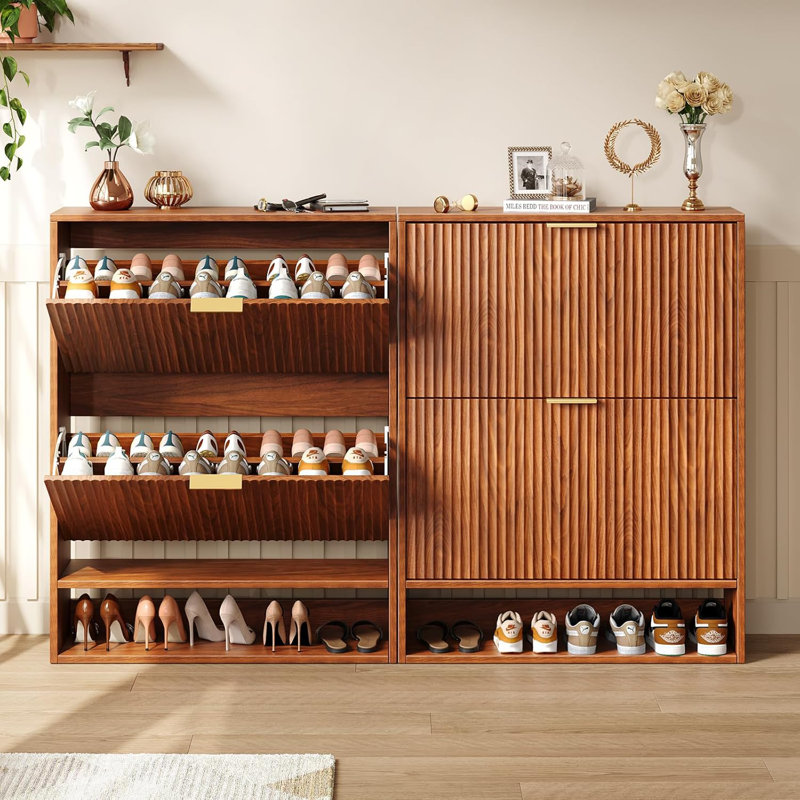 Walnut Shoe Storage Cabinet