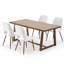 Ensemble de table de salle à manger 72 "en bois massif avec 4 chaises rembourrées
