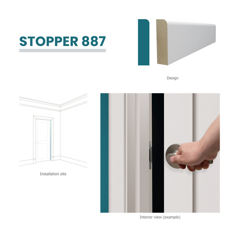 1.25'' H x 99'' W x 0.37'' D Primed Finger-Joined Pine Doorstop Molding 1-Pieces 8 ft. Total