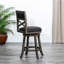 Tabouret de bar pivotant de 30 po, finition gris patiné, siège en tissu gris anthracite - siège gris et tendance-1166260101-1166260105