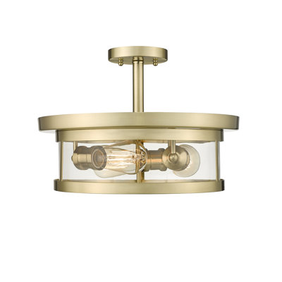 Transitional 3 Light Gold Round Flush Mount