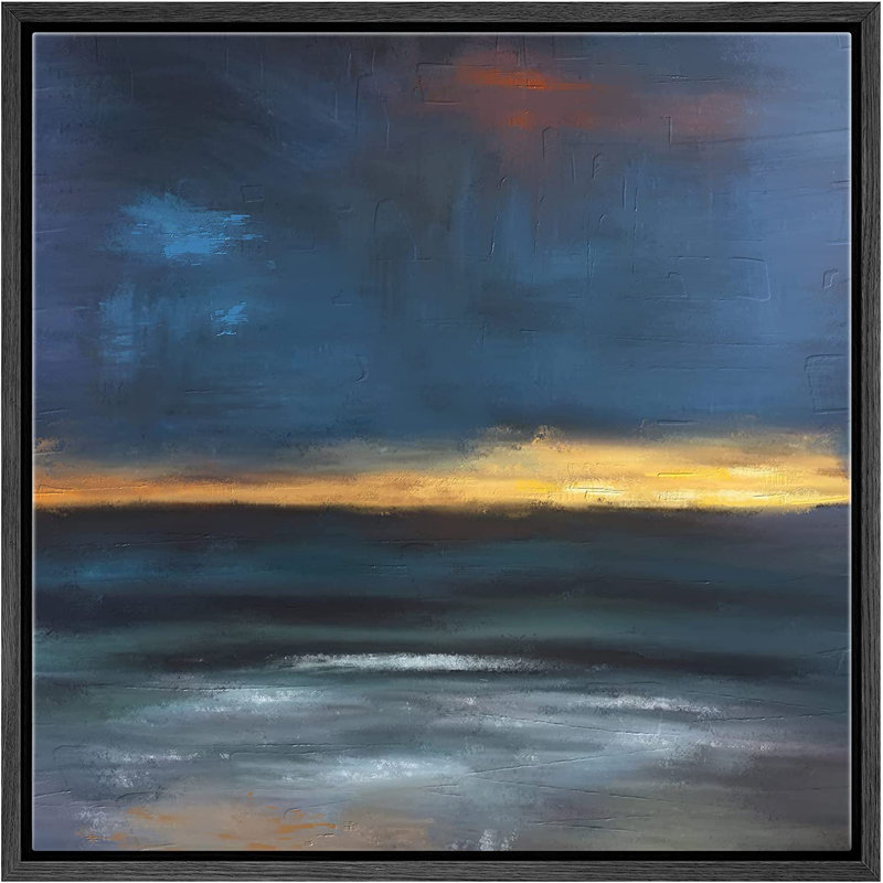 Peinture sur toile, cadre flottant, Noir, H 16 po x l 16 po x P 1,5 po