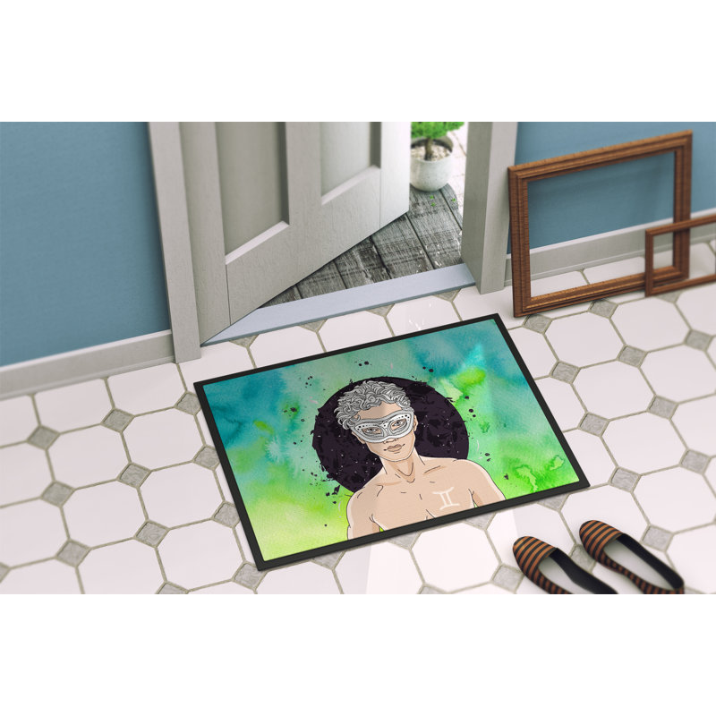 Enseigne à zodiac gemini 36 po x 24 po tapis de porte extérieur antidérapant