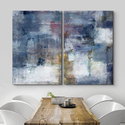 «Abstract Paint Effect», impression sur toile abstraite bleu marine