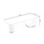 Bureau blanc en demi-cercle fritté blanc + bois manufacturé avec 3 tiroirs-108643988