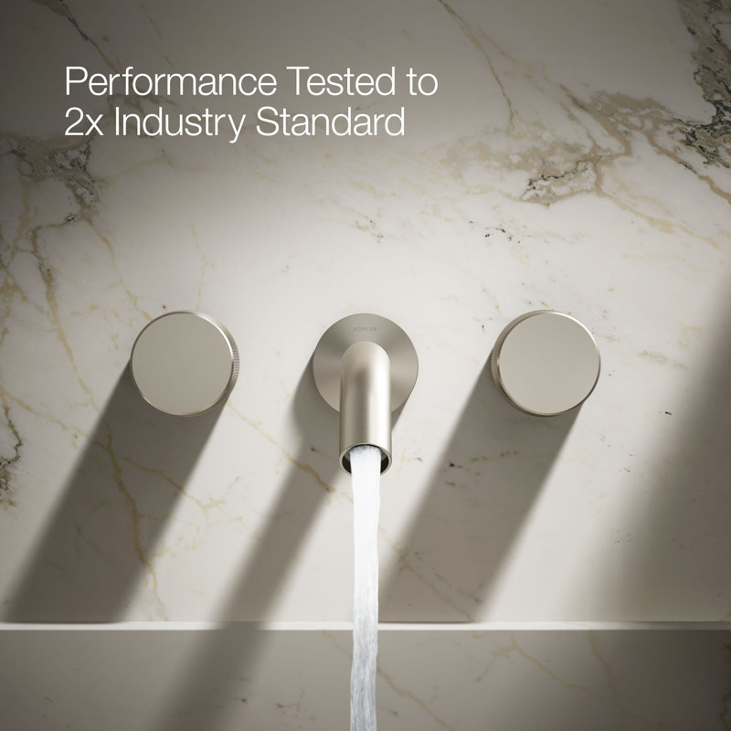 Components Wall-Mount Bathroom Sink Faucet Trim with Oyl Handles, Vibrant Brushed Nickel