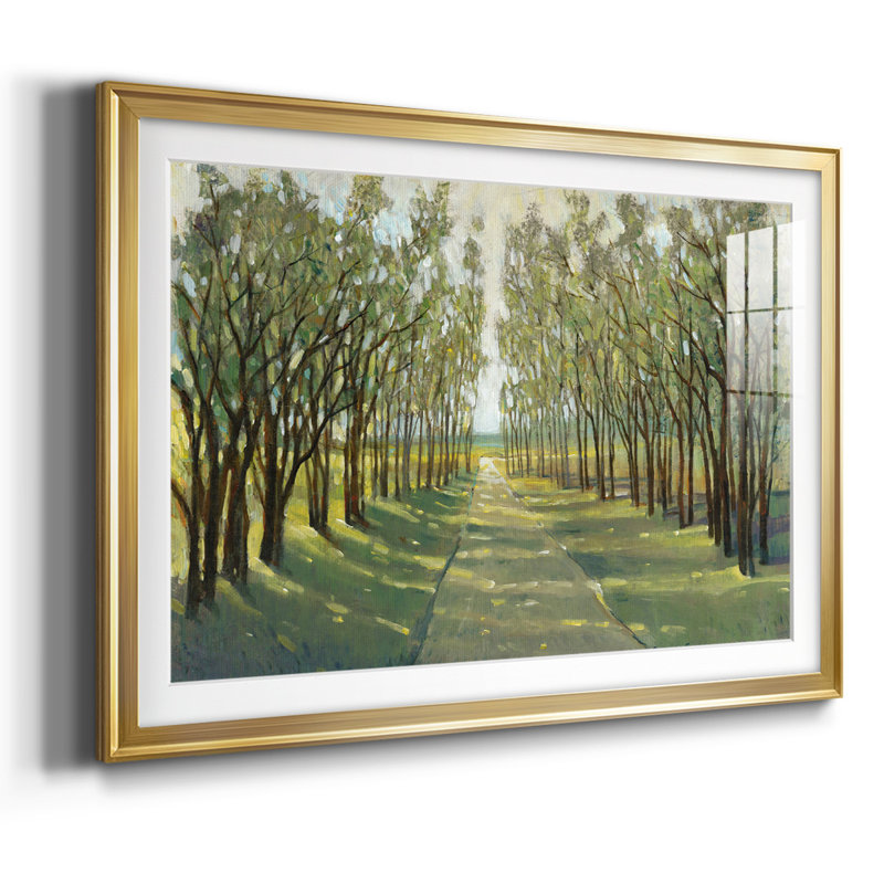 Forest Path encadré sur papier, H 15 po x l 21 po x P 1,5 po, Or